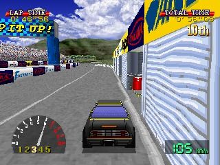 Choro Q: Ver.1.02 (PlayStation) screenshot: Passing through the pit stop