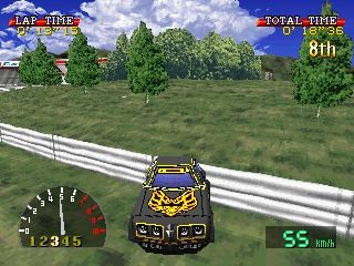 Choro Q: Ver.1.02 (PlayStation) screenshot: Losing the maneuverability
