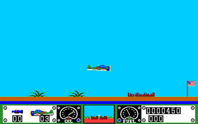 Wings of Fury (PC-98) screenshot: Darn it! I'm out of bombs