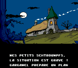The Smurfs (Genesis) screenshot: Intro (French version)