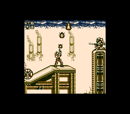 Contra III: The Alien Wars (Game Boy) screenshot: Level 3 (SGB)