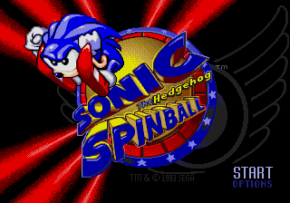 Sonic the Hedgehog: Spinball (Genesis) screenshot: Main Menu