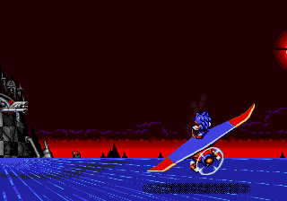 Sonic the Hedgehog: Spinball (Genesis) screenshot: Diving in for an attack
