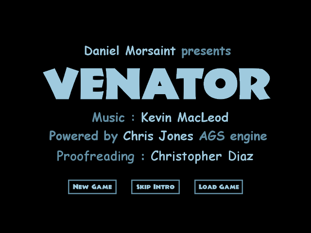 Venator (Windows) screenshot: Title screen