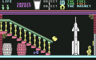 Pyjamarama (Commodore 64) screenshot: Home space rocket. Nothing unusual.