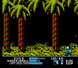 G.I. Joe: A Real American Hero (NES) screenshot: Trees hide me
