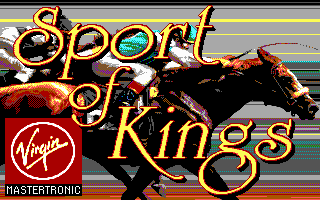Omni-Play Horse Racing (DOS) screenshot: Title screen (EGA)