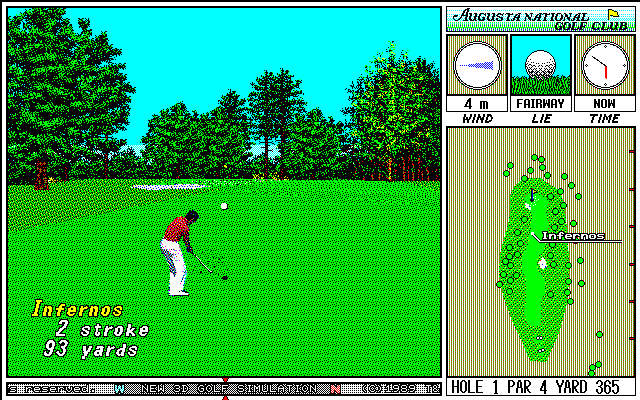 Harukanaru Augusta (PC-98) screenshot: Hole 1