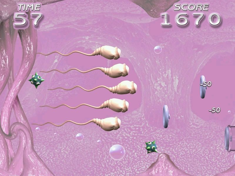 Catch the Sperm (Windows) screenshot: Things are getting stressful