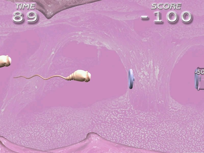Catch the Sperm (Windows) screenshot: Shooting a condom