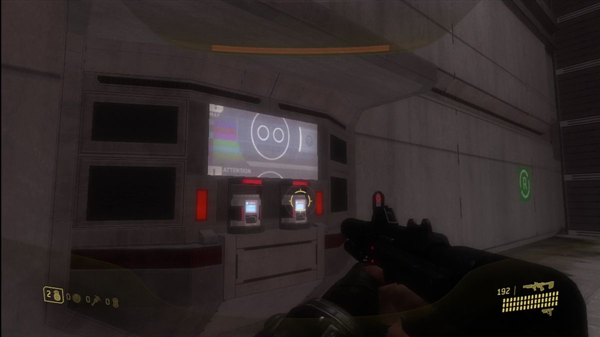 Halo 3: ODST (Xbox 360) screenshot: The city's mysterious "superintendent" AI.