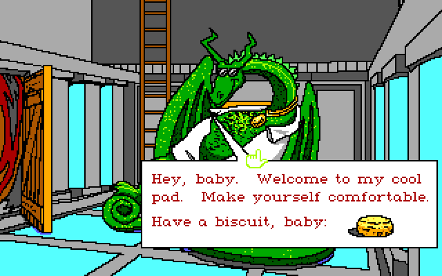 The Manhole (PC-98) screenshot: Dragon (English text)