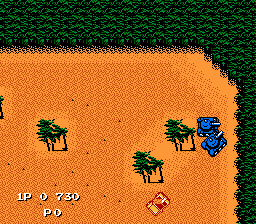 Jackal (NES) screenshot: Blue tanks.
