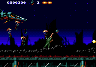 The Terminator (Genesis) screenshot: Fighting lots of paratroopers