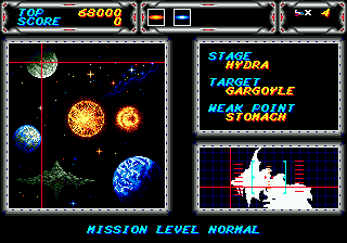 Thunder Force III (Genesis) screenshot: Mission information