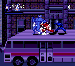 The Tick (Genesis) screenshot: Fighting on a bus