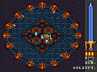 Phelios (Genesis) screenshot: A ring of grunts