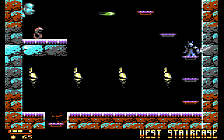 Knight 'n' Grail (Commodore 64) screenshot: Heading over to the West Staircase