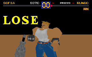 Battle Arena Toshinden (DOS) screenshot: I'm lose. (No 3D accelerator graphic)