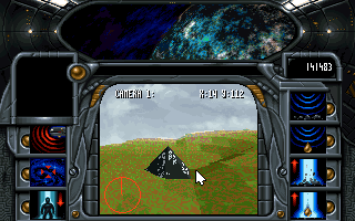 Whale's Voyage II: Die Übermacht (DOS) screenshot: Once you install a glider locator you'll be able to see the coordinates - like this you find the second city on the planet Castra!
