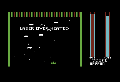 Threshold (VIC-20) screenshot: Don't let your lasers overheat...