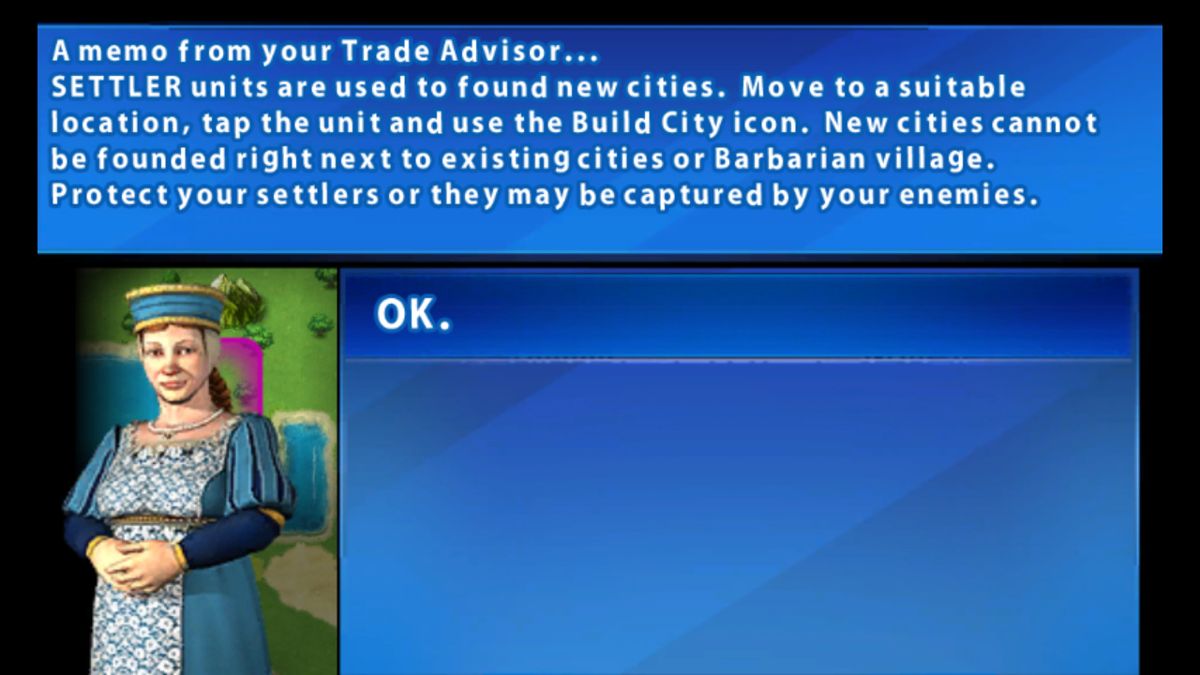 Sid Meier's Civilization: Revolution (Windows Phone) screenshot: Advisor screen