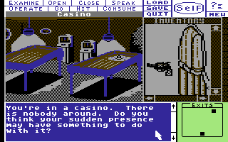 Deja Vu: A Nightmare Comes True!! (Commodore 64) screenshot: A secret gambling den.