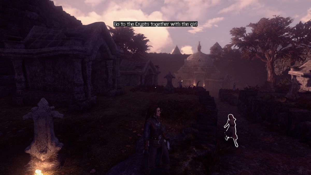 Shadwen (PlayStation 4) screenshot: Passing through a graveyard