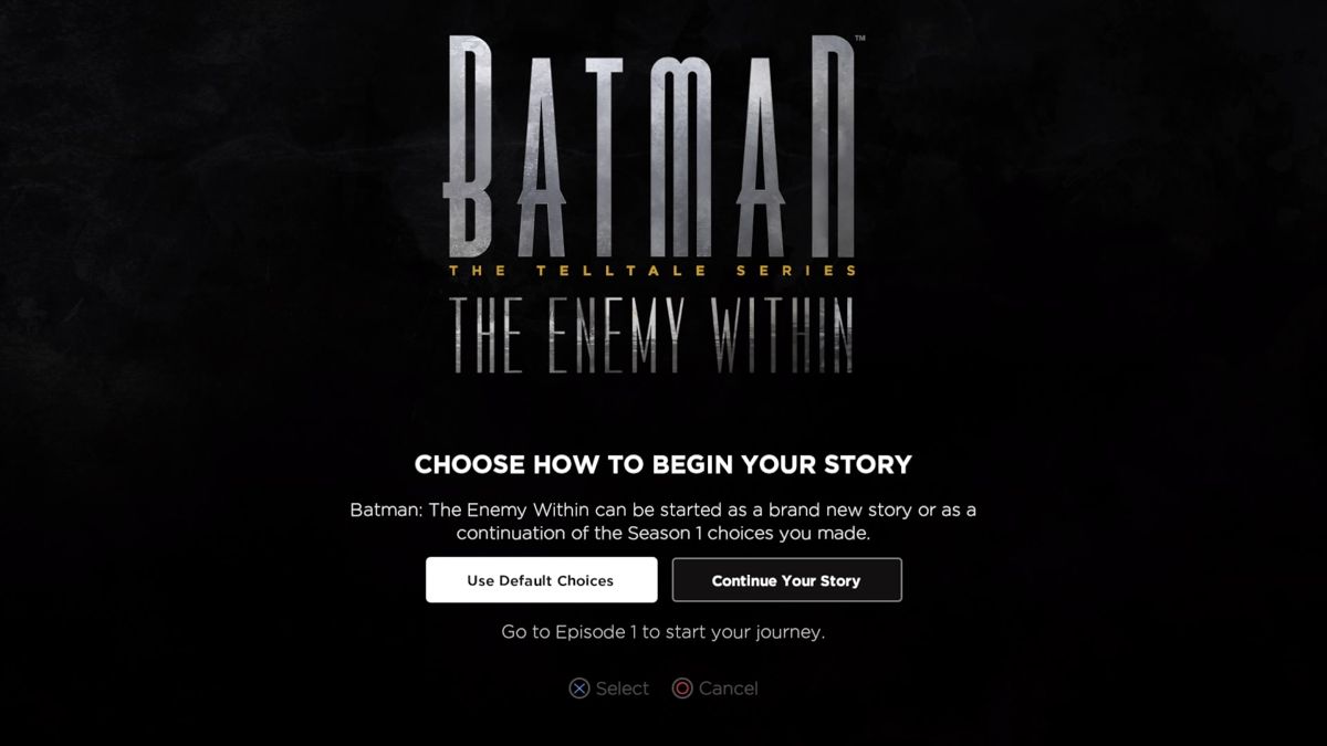 Batman: The Telltale Series - The Enemy Within: Episode 1 - The Enigma (PlayStation 4) screenshot: Season 2 episode 1 can continue on player's choices from previous season