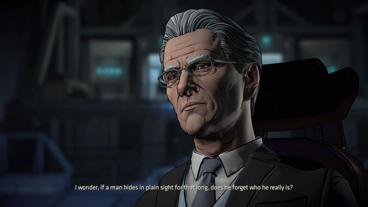 Batman: The Telltale Series - The Enemy Within: Episode 1 - The Enigma (PlayStation 4) screenshot: Alfred is feeding you info about your target