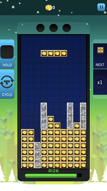 Tetris Blitz (iPhone) screenshot: Gold Rush game in progress