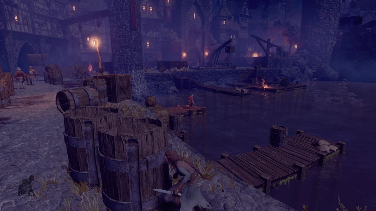 Shadwen (PlayStation 4) screenshot: Down by the docks