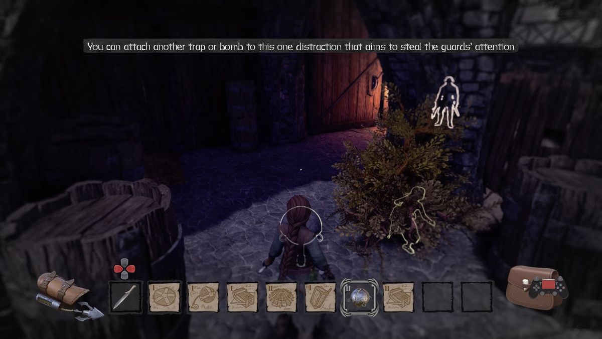 Shadwen (PlayStation 4) screenshot: Setting up a distraction device