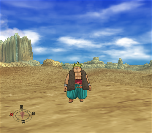 Dragon Quest VIII: Journey of the Cursed King (PlayStation 2) screenshot: You visit a seemingly barren island with a pronounced desert climate