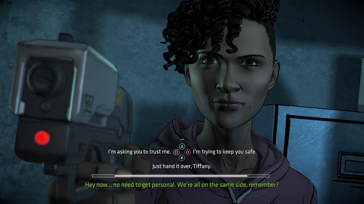 Batman: The Telltale Series - The Enemy Within: Episode Two - The Pact (PlayStation 4) screenshot: Trying to reason with Tiffany