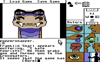 Tass Times in Tonetown (Commodore 64) screenshot: Snarl.
