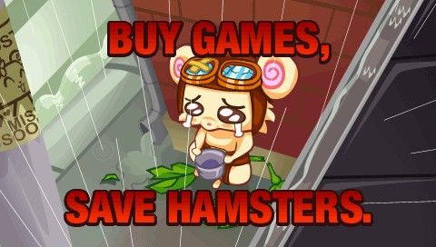 Flying Hamster (PSP) screenshot: Some advice shown when loading the game.