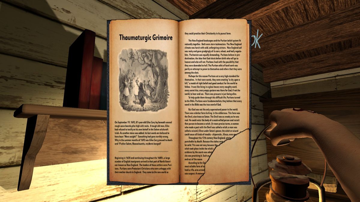 All Is Dust (Windows) screenshot: If there's a Witches Book and you can read about creatures like this then you know you're in a horror game