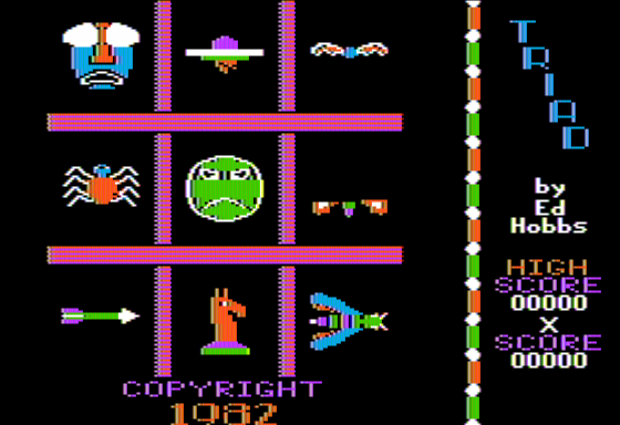 Triad (Apple II) screenshot: The Triad Board
