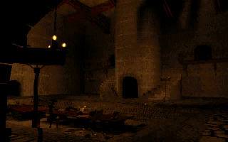 Witchaven (DOS) screenshot: Intro animation: castle hall