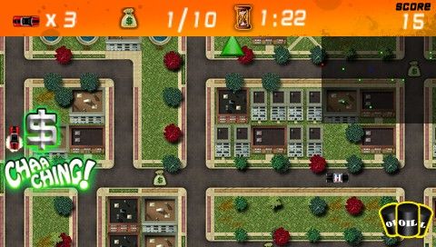 Crime Spree (PSP) screenshot: Grabbing the cash.