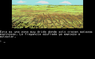La Aventura Original (Atari ST) screenshot: There are pictures for each "room"