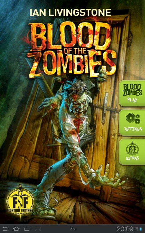 Blood of the Zombies (Android) screenshot: Animated zombie at the title screen
