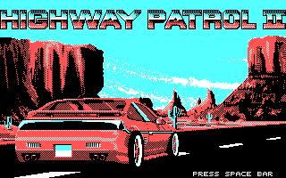 Highway Patrol II (DOS) screenshot: Title Screen (CGA)