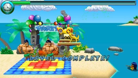 Beach Buzzin’ Chopper (PSP) screenshot: Level complete: time to dance!