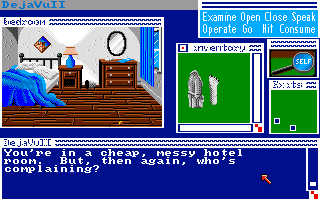Déjà Vu II: Lost in Las Vegas (Amiga) screenshot: Hotel room.