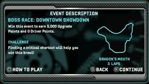 Need for Speed: Underground - Rivals (PSP) screenshot: Track info screen