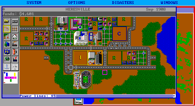 SimCity (DOS) screenshot: Stadium