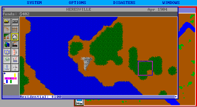 Screenshot of SimCity (DOS, 1989) - MobyGames