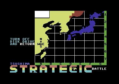 Tsushima (Commodore 64) screenshot: Loading strategic battle!